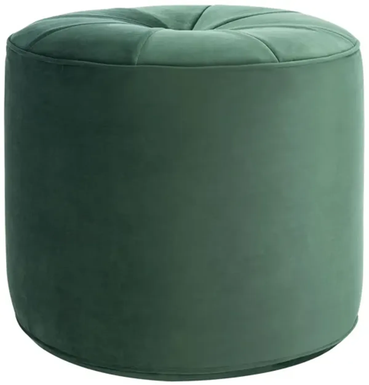 Harrison Cylinder Ottoman in Emerald by Safavieh