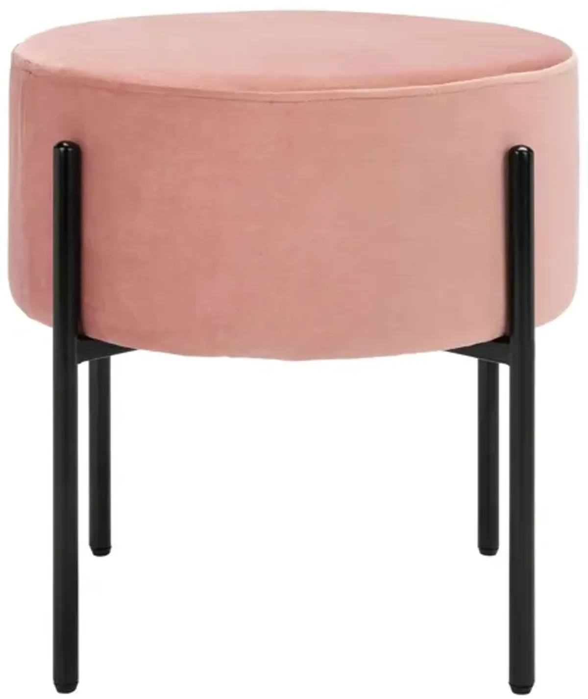 Fulton Round Ottoman in Dusty Rose by Safavieh