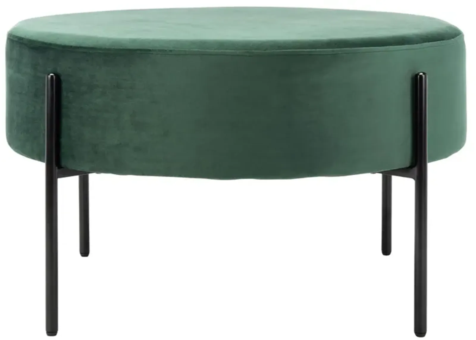 Fulton Round Cocktail Ottoman in Malachite Green by Safavieh