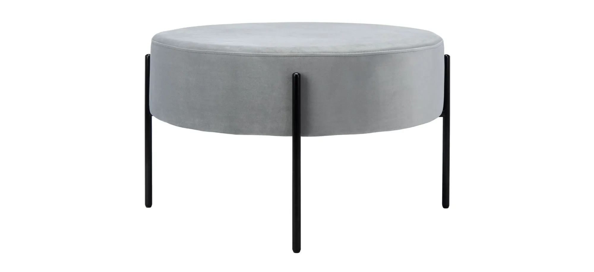 Fulton Round Cocktail Ottoman in Gray by Safavieh