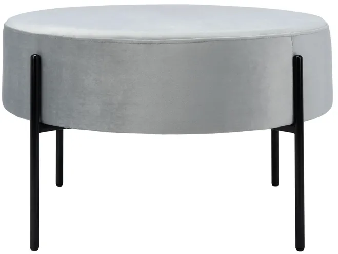 Fulton Round Cocktail Ottoman in Gray by Safavieh