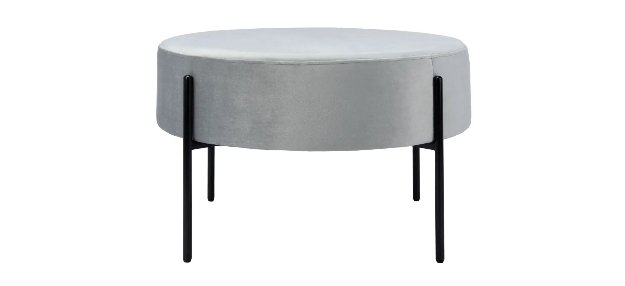 Fulton Round Cocktail Ottoman in Gray by Safavieh