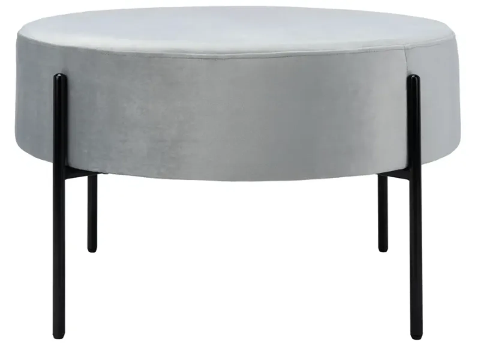 Fulton Round Cocktail Ottoman in Gray by Safavieh