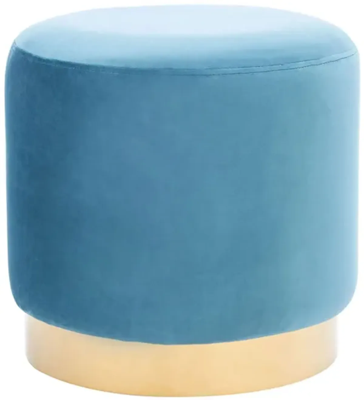 Kumani Round Ottoman in Denim Blue by Safavieh