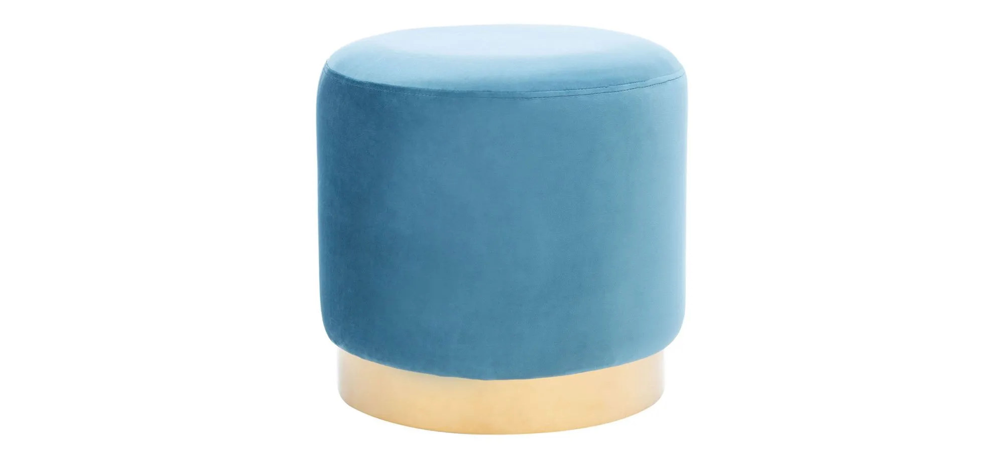 Kumani Round Ottoman in Denim Blue by Safavieh