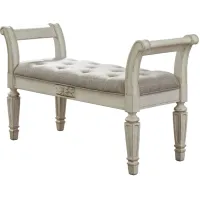 Libbie Accent Bench in Antique White by Ashley Express