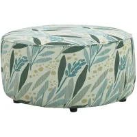 Meadow Cocktail Ottoman in First Times Seafoam by Fusion Furniture