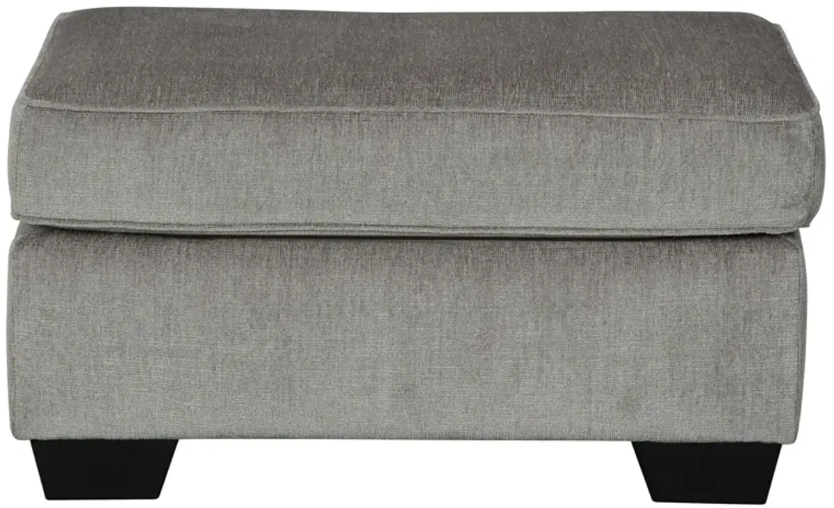 Adelson Chenille Ottoman in Alloy by Ashley Furniture