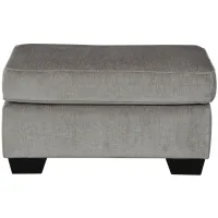 Adelson Chenille Ottoman in Alloy by Ashley Furniture