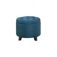 Shelley Storage Ottoman in Blue by Homelegance
