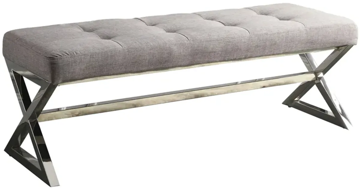 Hansen Bench in Light Gray by Homelegance