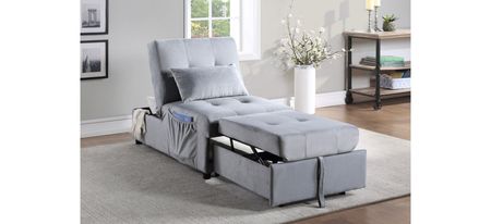 Fraser Chair with Pullout Bed in Gray by Bellanest