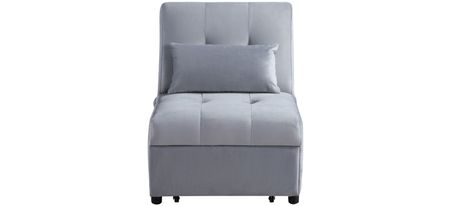 Fraser Chair with Pullout Bed in Gray by Bellanest