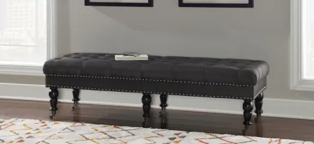 Isabelle Bench in Black/Charcoal by Linon Home Decor
