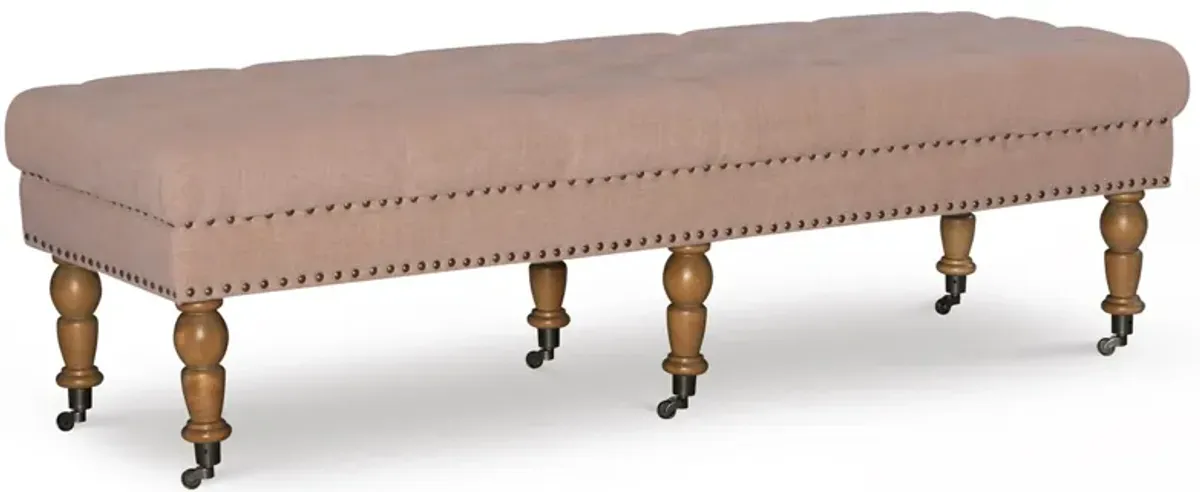 Isabelle Bench in Distressed Pink by Linon Home Decor