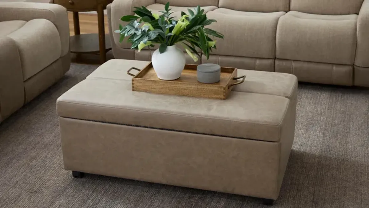Novah Lift Top Cocktail Ottoman w/ Casters