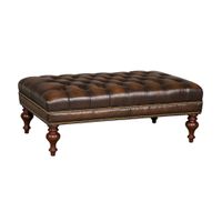 Kingley Tufted Cocktail Ottoman in Brown by Hooker Furniture
