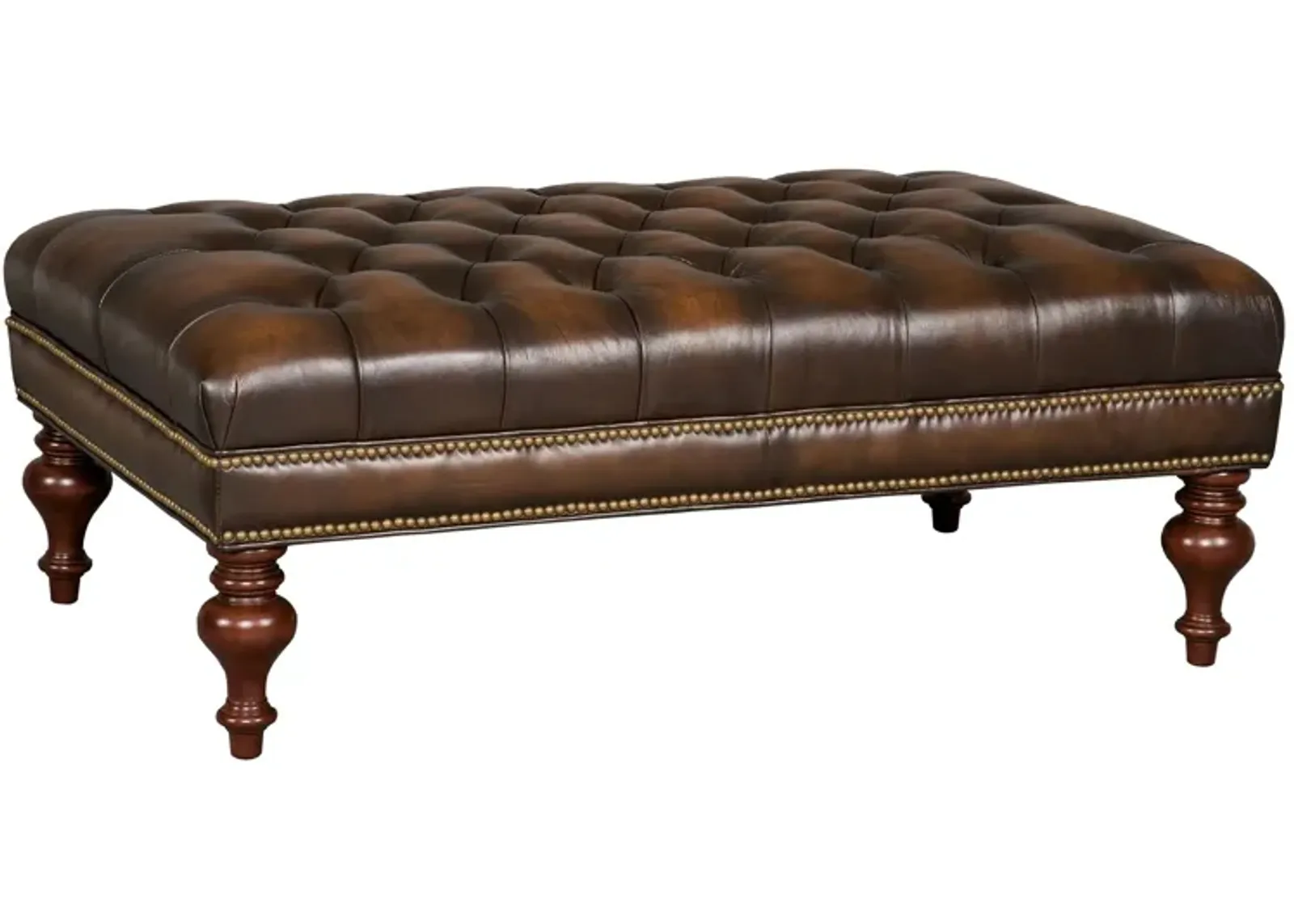 Kingley Tufted Cocktail Ottoman in Brown by Hooker Furniture