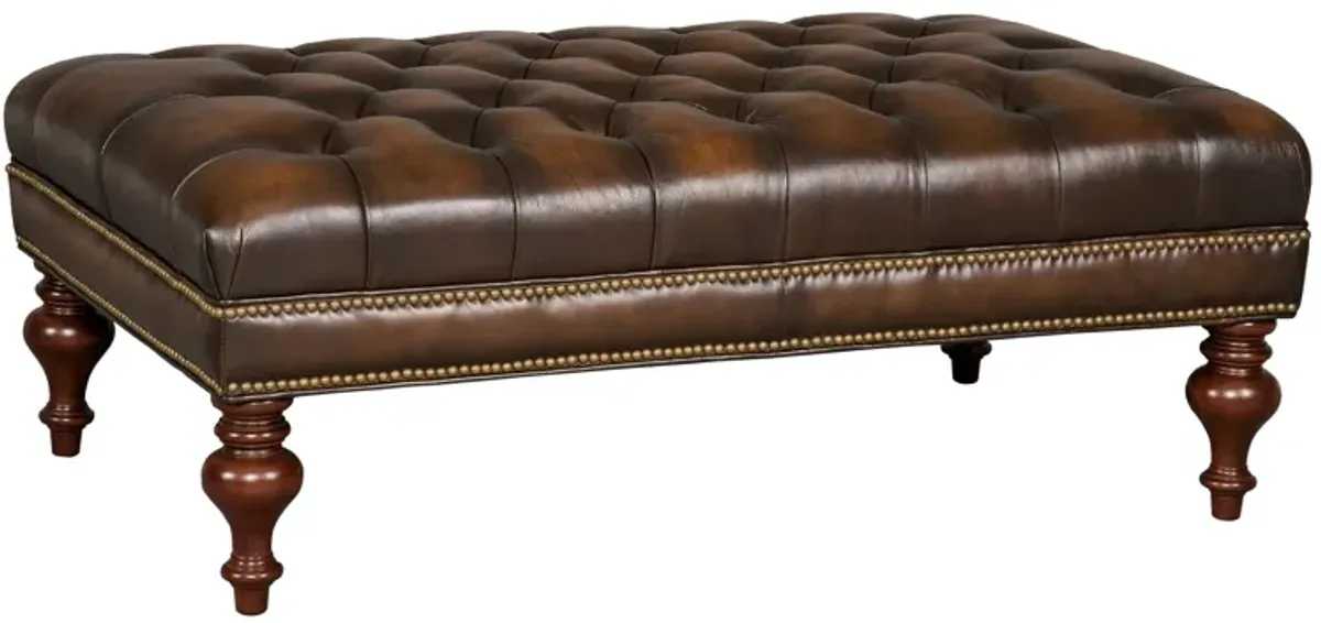 Kingley Tufted Cocktail Ottoman in Brown by Hooker Furniture