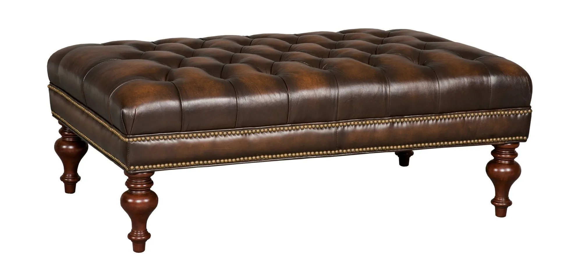 Kingley Tufted Cocktail Ottoman in Brown by Hooker Furniture