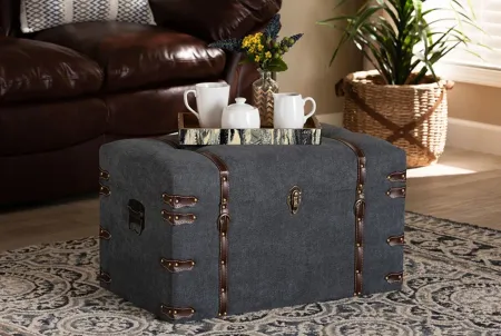 Palma Storage Trunk Ottoman in Gray/Brown by Wholesale Interiors
