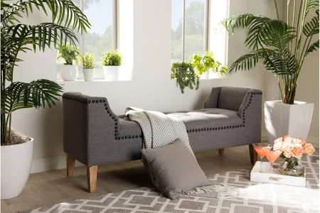 Perret Bench in Gray by Wholesale Interiors
