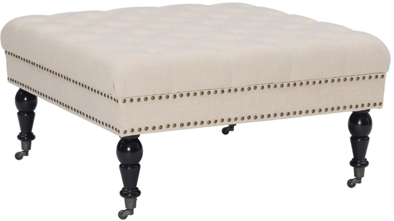 Isabelle Ottoman in Beige by Linon Home Decor