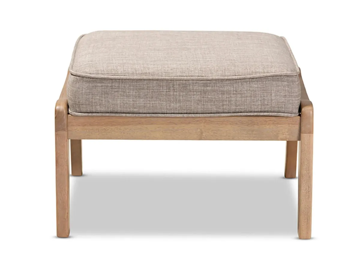 Sigrid Ottoman in Light Gray/Antique Oak by Wholesale Interiors