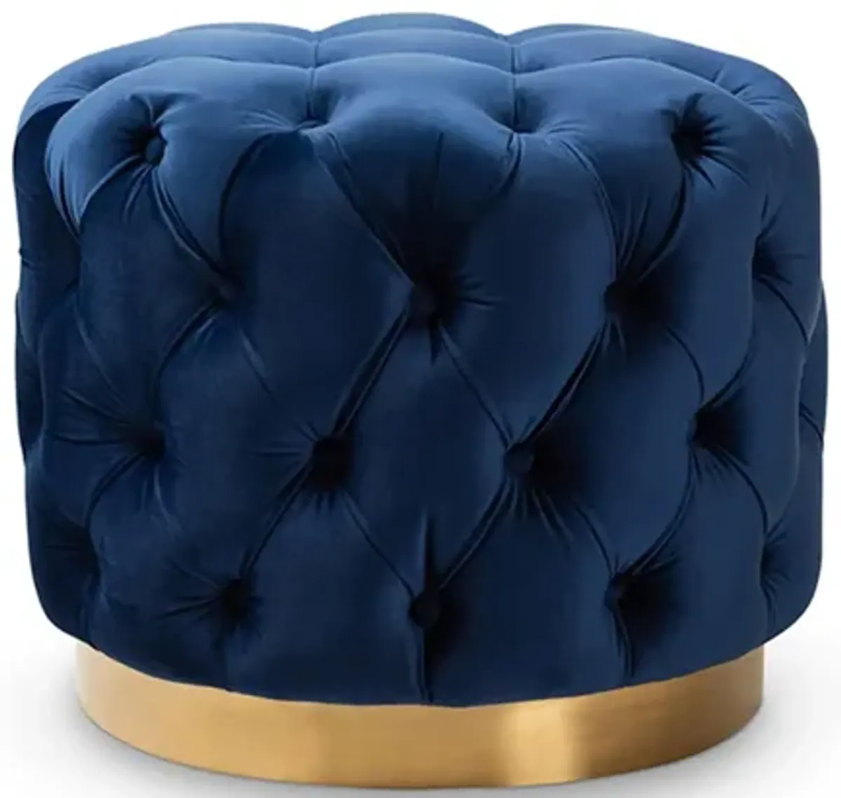 Valeria Ottoman in Royal Blue/Gold by Wholesale Interiors