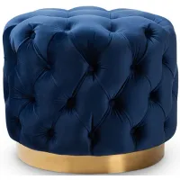 Valeria Ottoman in Royal Blue/Gold by Wholesale Interiors