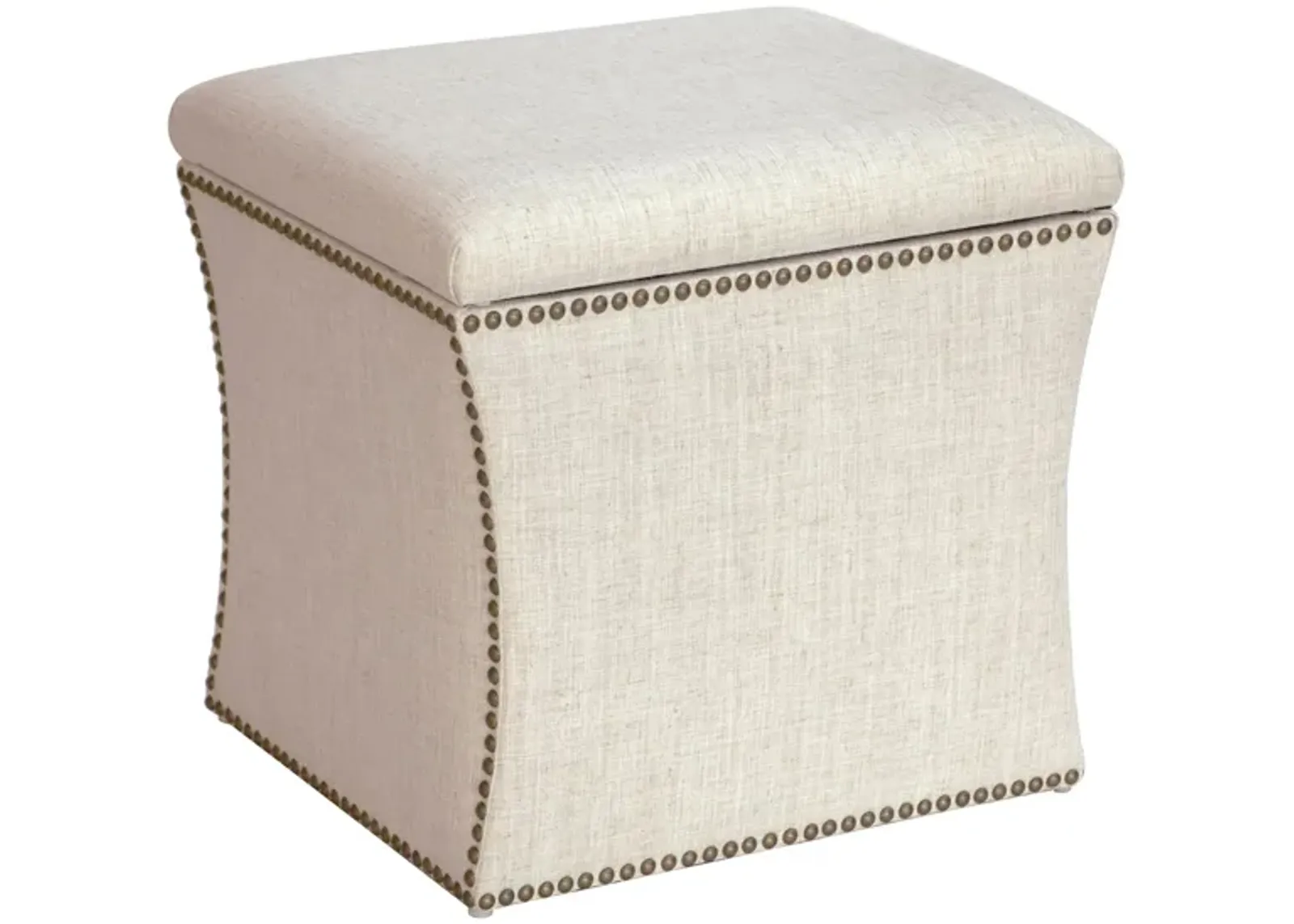 Satori Storage Ottoman in Linen Talc by Skyline