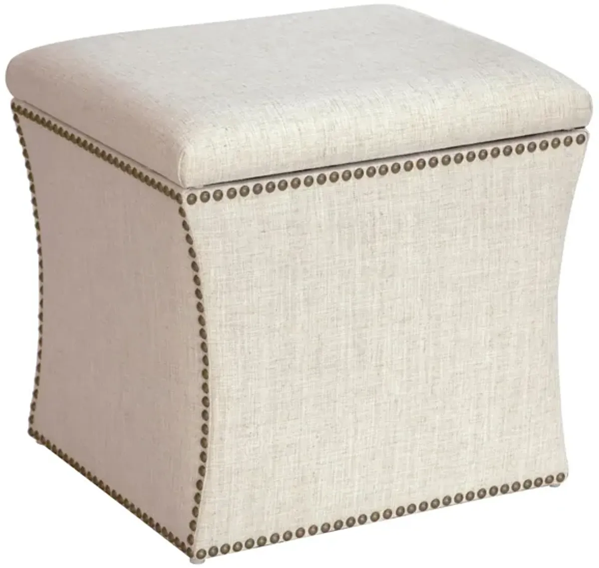 Satori Storage Ottoman in Linen Talc by Skyline