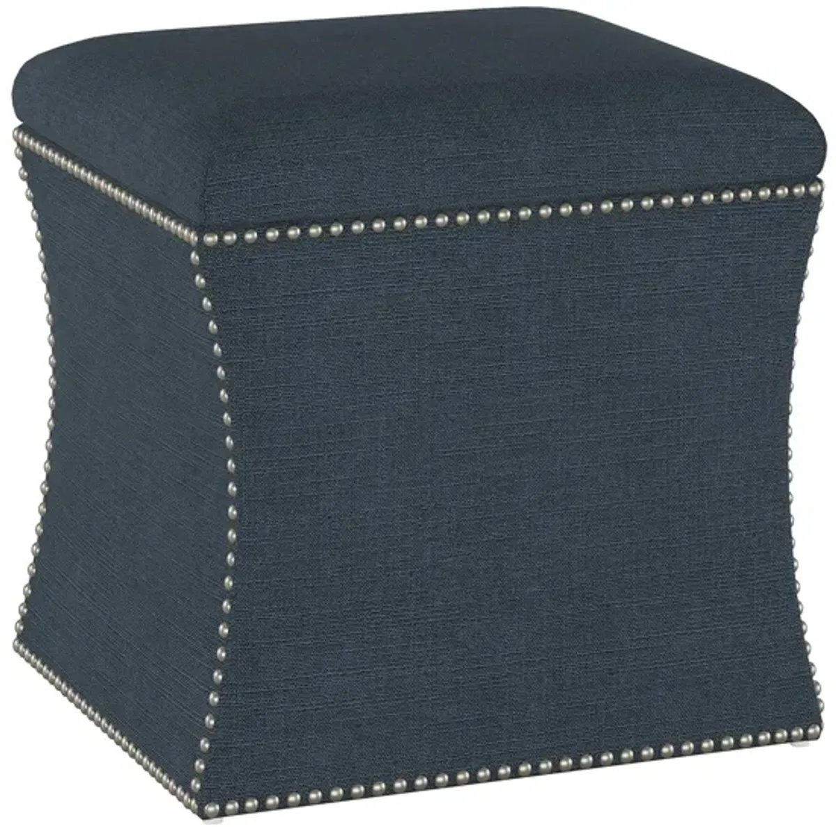 Satori Storage Ottoman in Linen Navy by Skyline