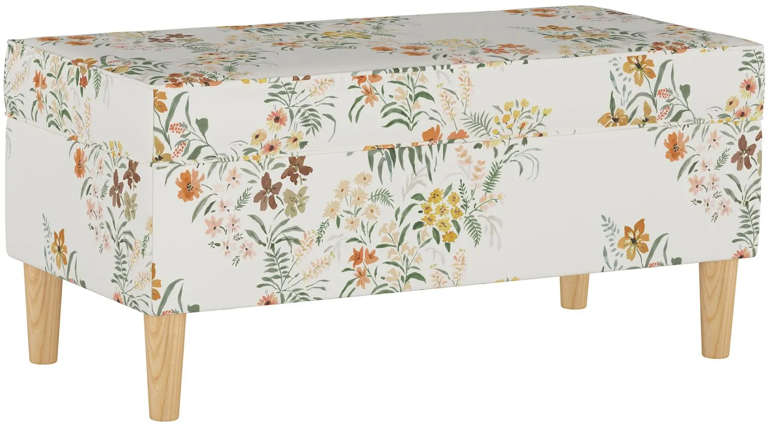 Verona Storage Bench in Lucinda Floral Harvest by Skyline