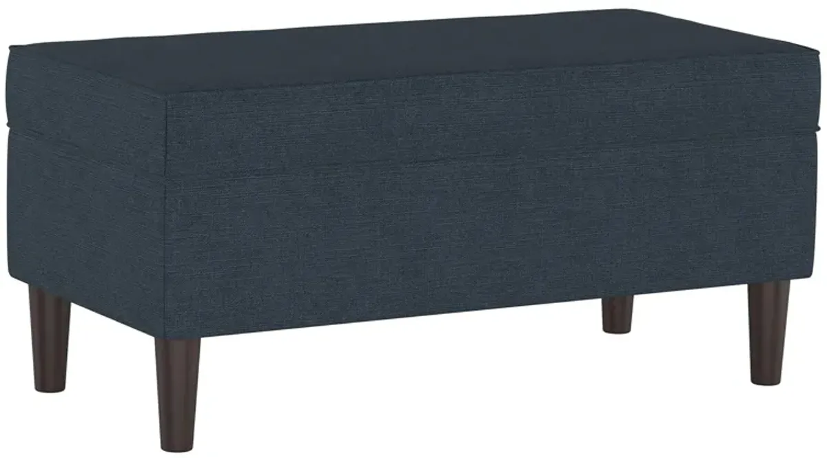 Verona Storage Bench in Linen Navy by Skyline