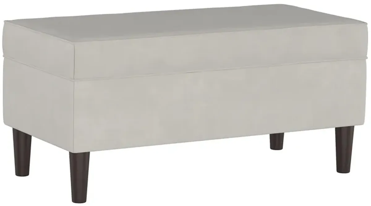 Verona Storage Bench in Velvet Light Gray by Skyline