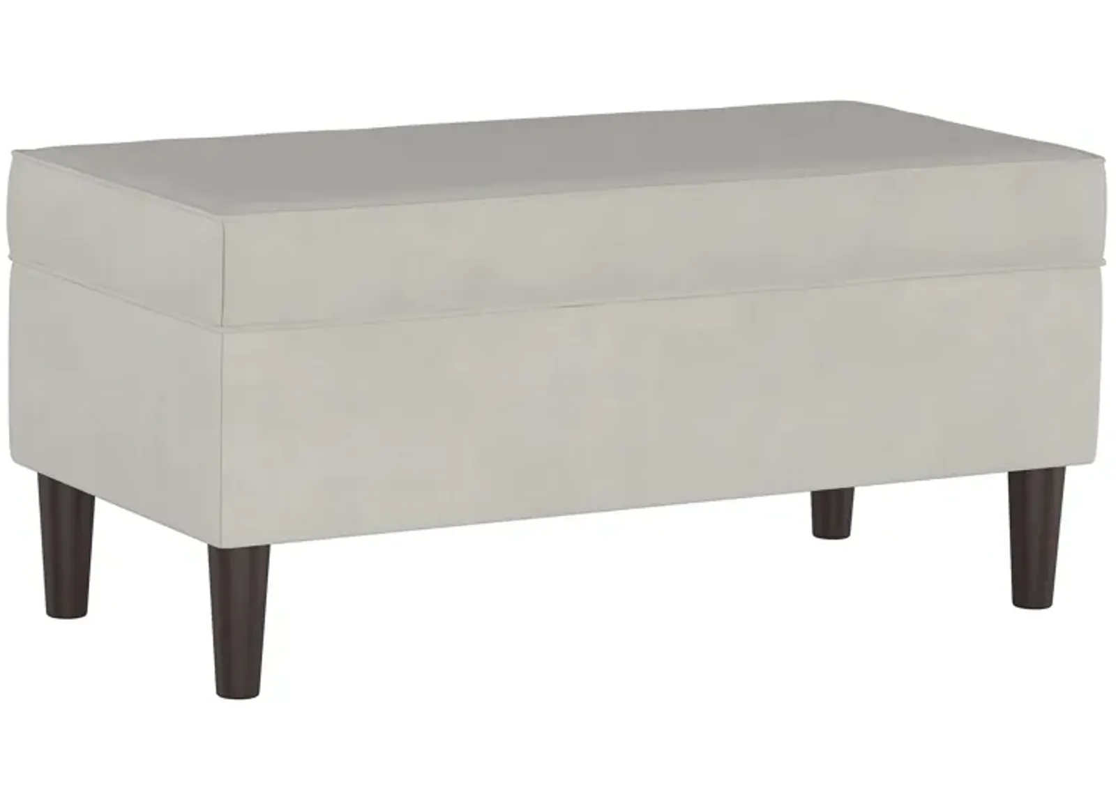 Verona Storage Bench in Velvet Light Gray by Skyline