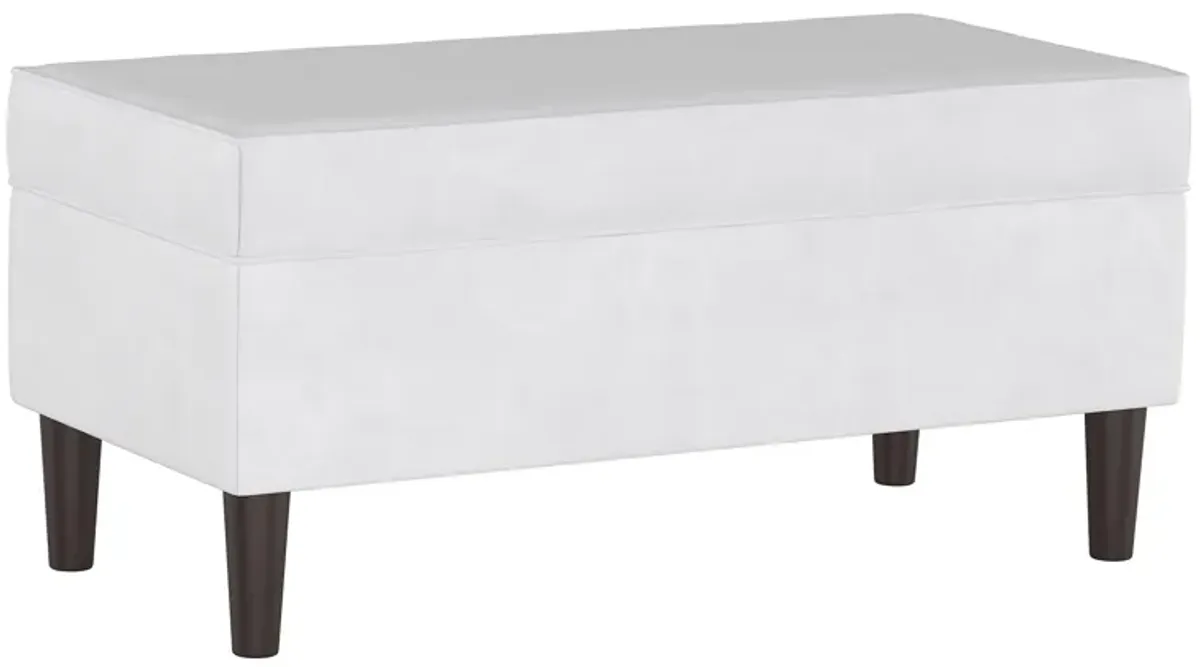 Verona Storage Bench in Velvet White by Skyline