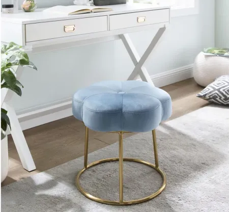 Seraphina Vanity Stool in Gold/Powder Blue by Linon Home Decor