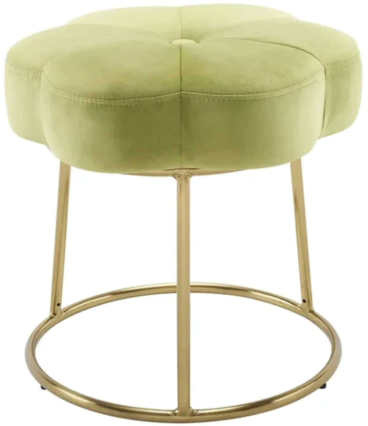 Seraphina Vanity Stool in Gold/Light Green by Linon Home Decor