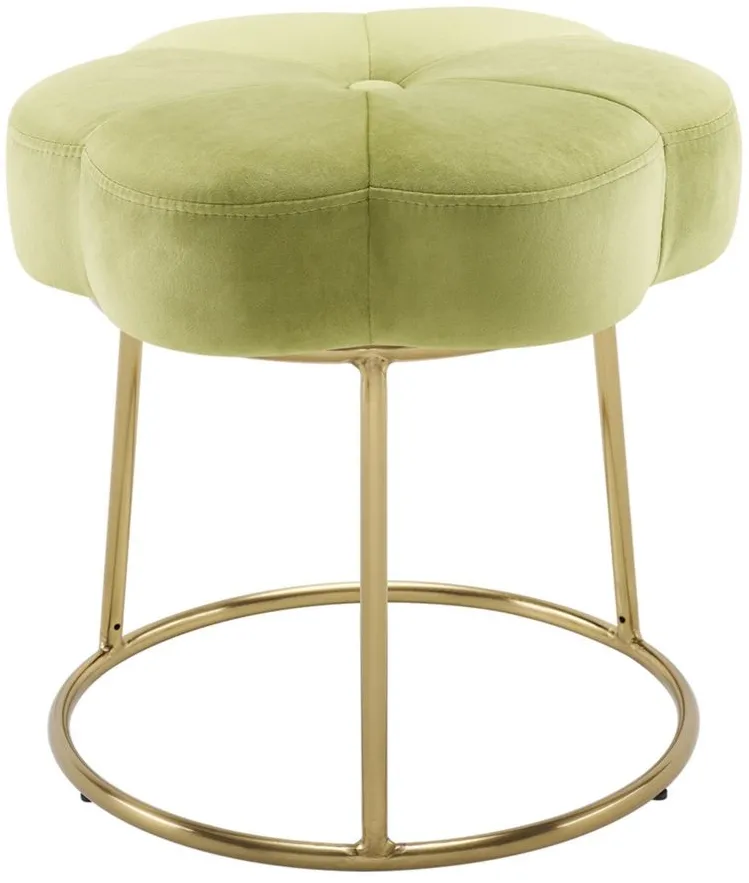 Seraphina Vanity Stool in Gold/Light Green by Linon Home Decor