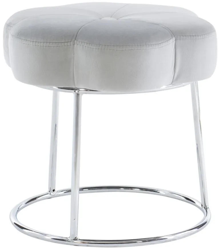 Seraphina Vanity Stool in Chrome/Gray by Linon Home Decor