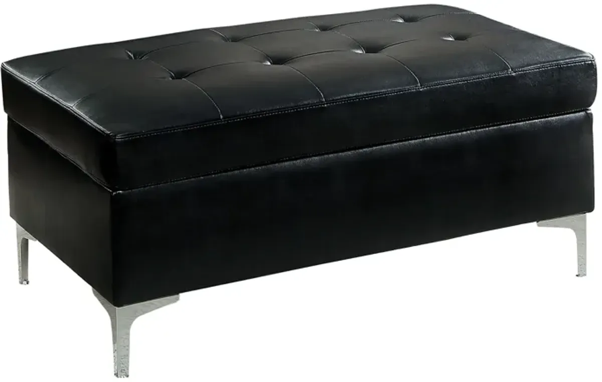 Cruz Ottoman in Black by Homelegance