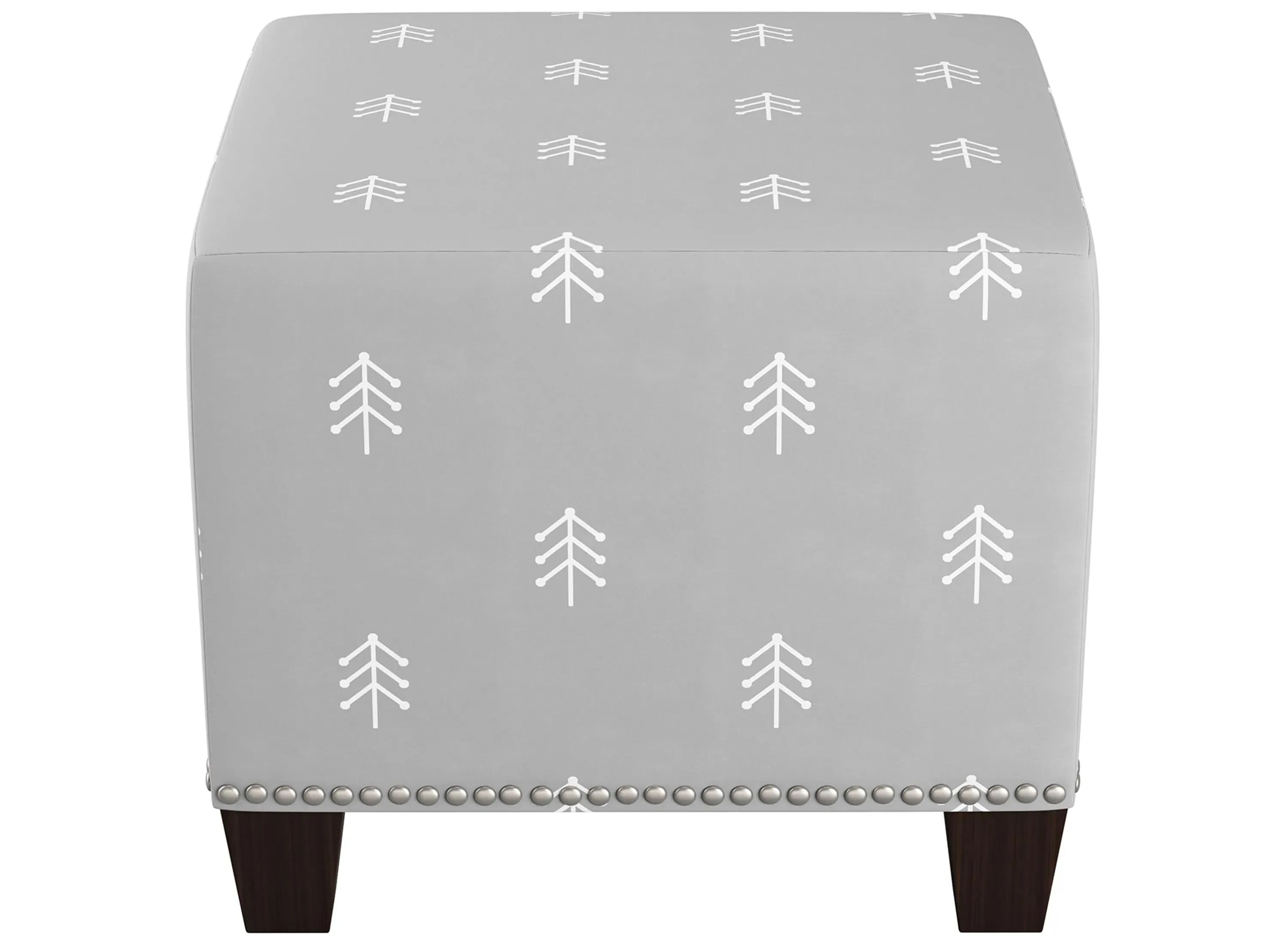 Merry Ottoman in Line Tree Gray by Skyline