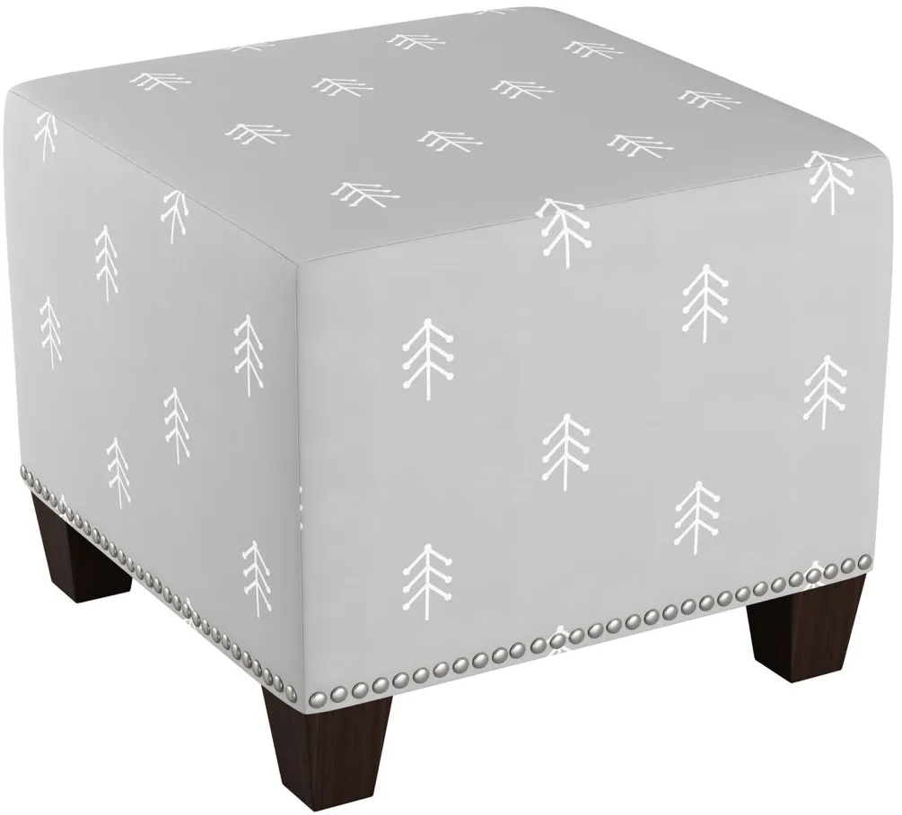 Merry Ottoman in Line Tree Gray by Skyline