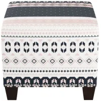 Merry Ottoman in Nordic Sweater Navy Blush by Skyline