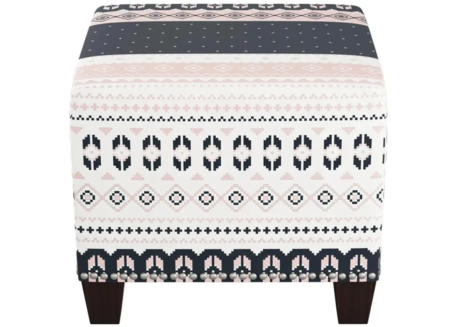 Merry Ottoman in Nordic Sweater Navy Blush by Skyline