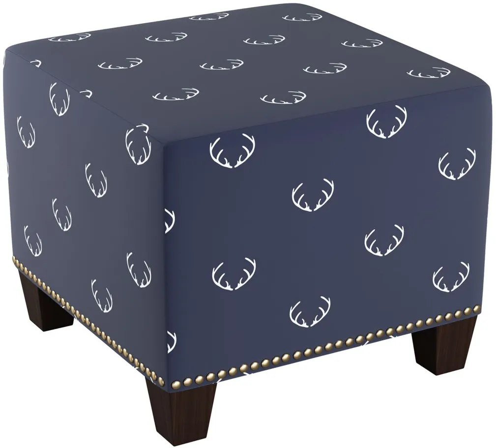 Merry Ottoman in Antler Navy by Skyline