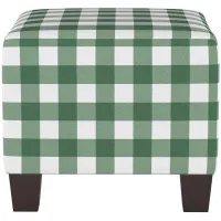 Merry Ottoman in Classic Gingham Evergreen by Skyline