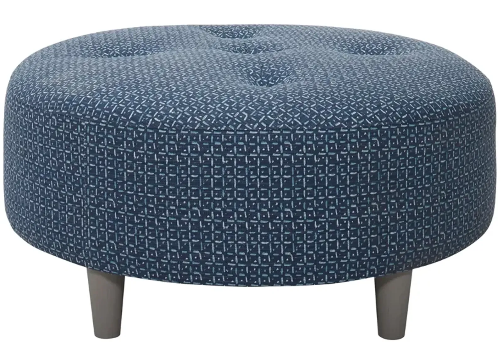 Mariner Cocktail Ottoman in Gray;White;Blue by Emeraldcraft